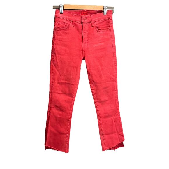 Mother Red Never A Dull Moment The Insider Crop Step Fray Women's Jeans Size 25 - Picture 1 of 6